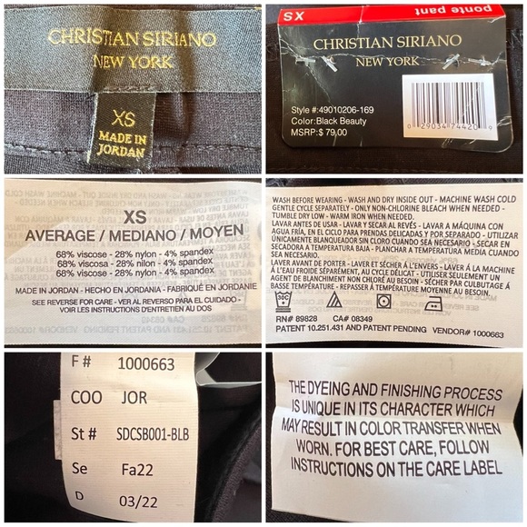 NEW Christian Siriano Ponte Pants Ankle Cropped Career Office Black XS NWT - Picture 4 of 11